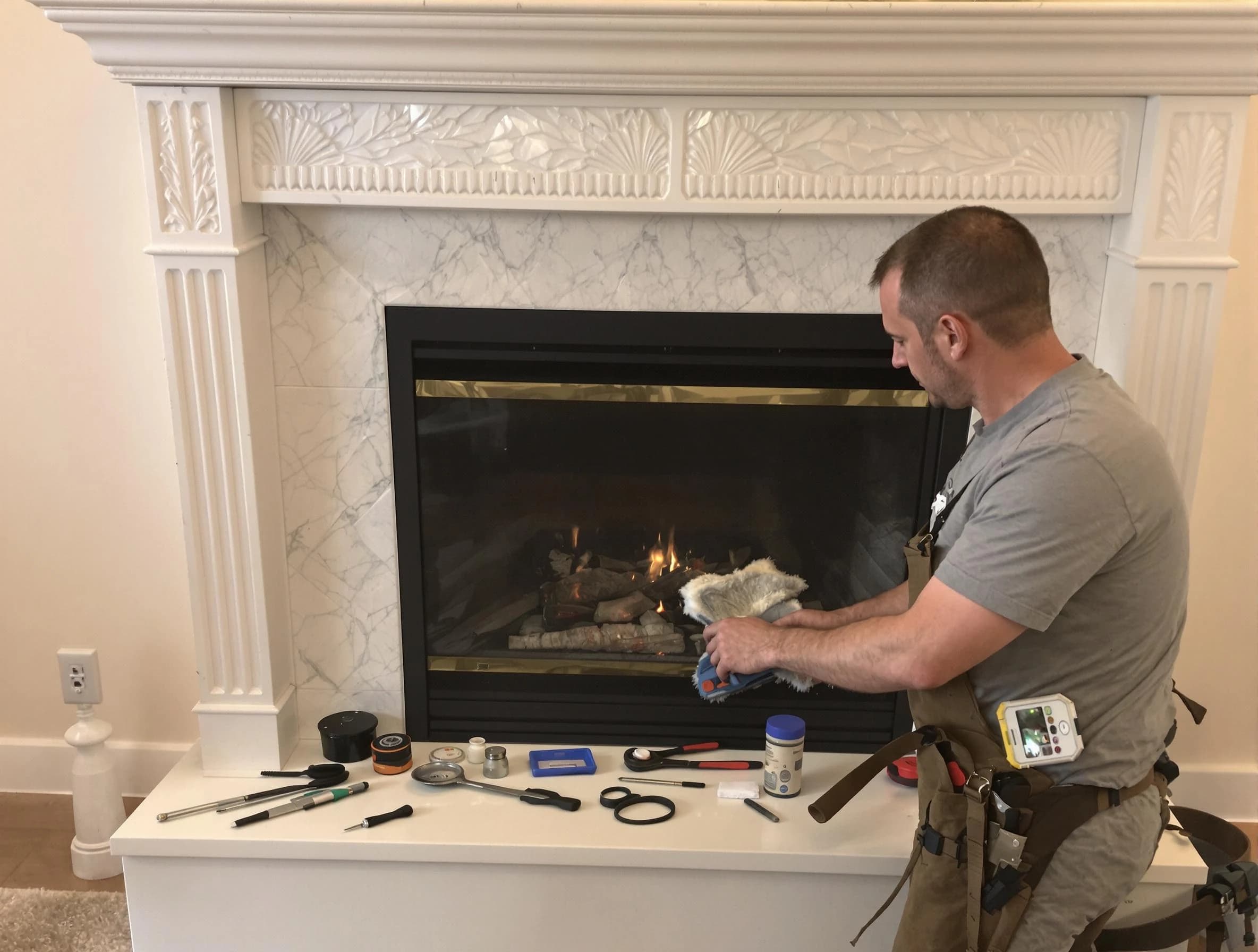 Firestone Chimney Sweep performing fireplace maintenance in Firestone, CO
