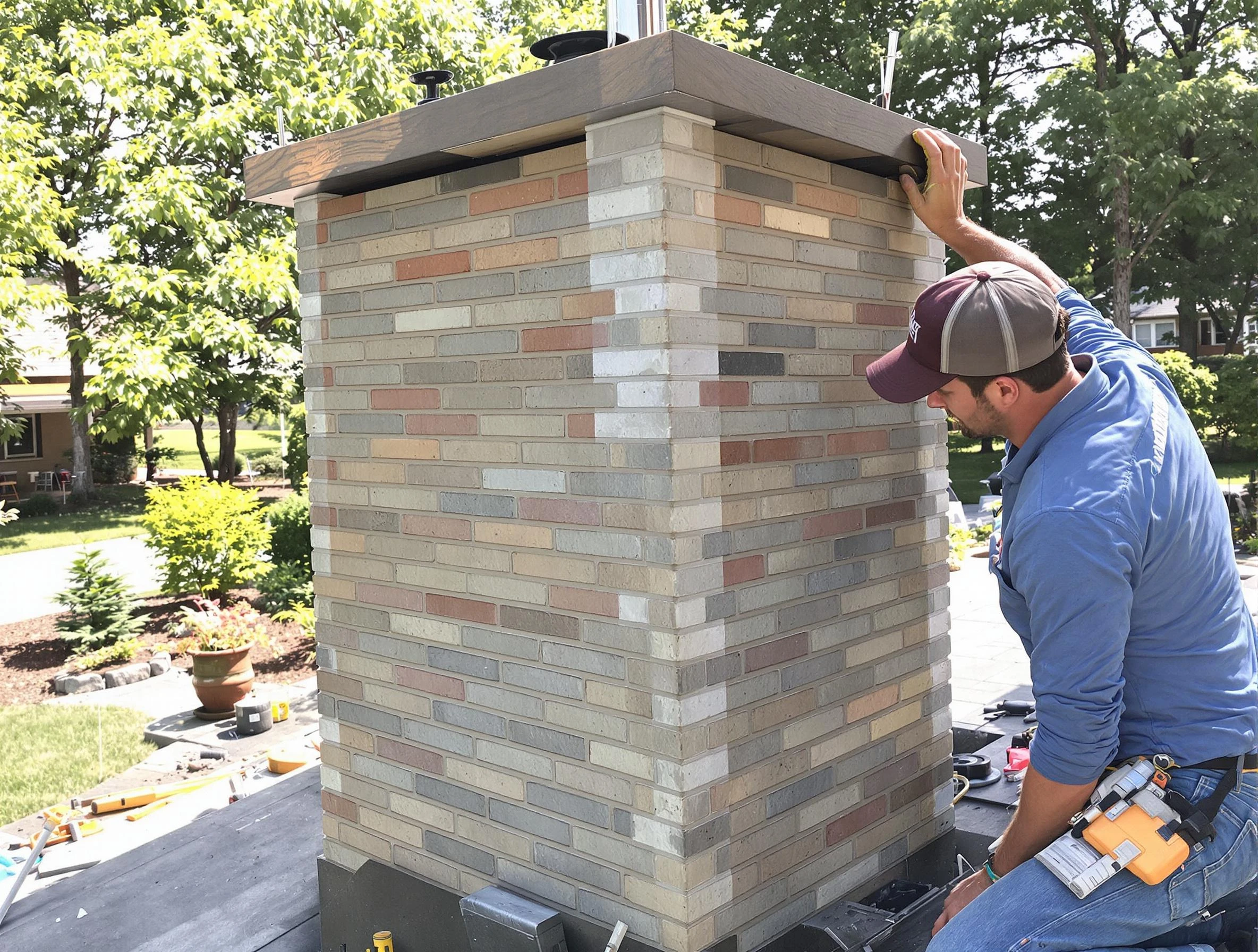 Firestone Chimney Sweep completing a modern chimney remodel in Firestone, CO