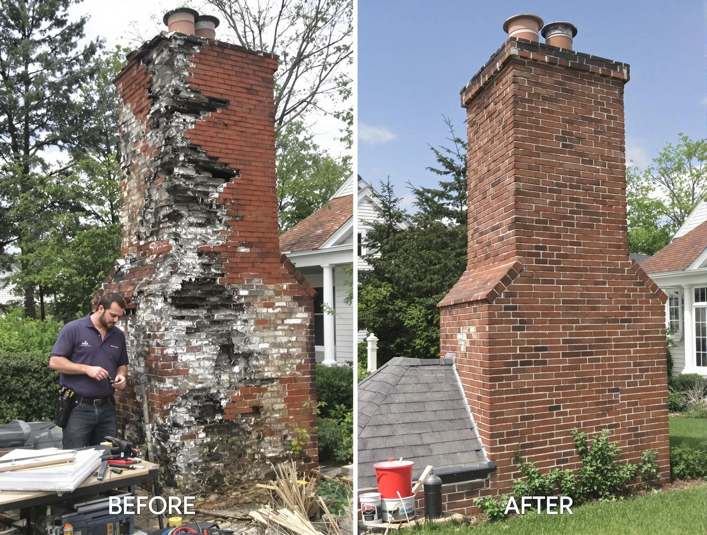 Firestone Chimney Sweep performing a full chimney restoration in Firestone, CO