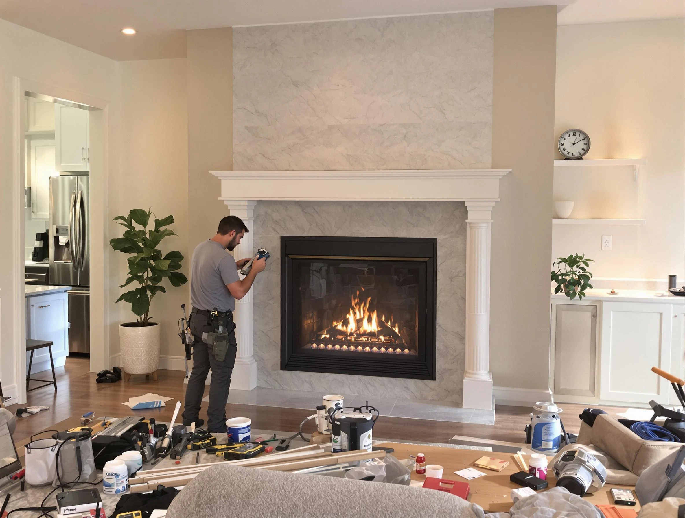 Newly installed fireplace by Firestone Chimney Sweep in Firestone, CO